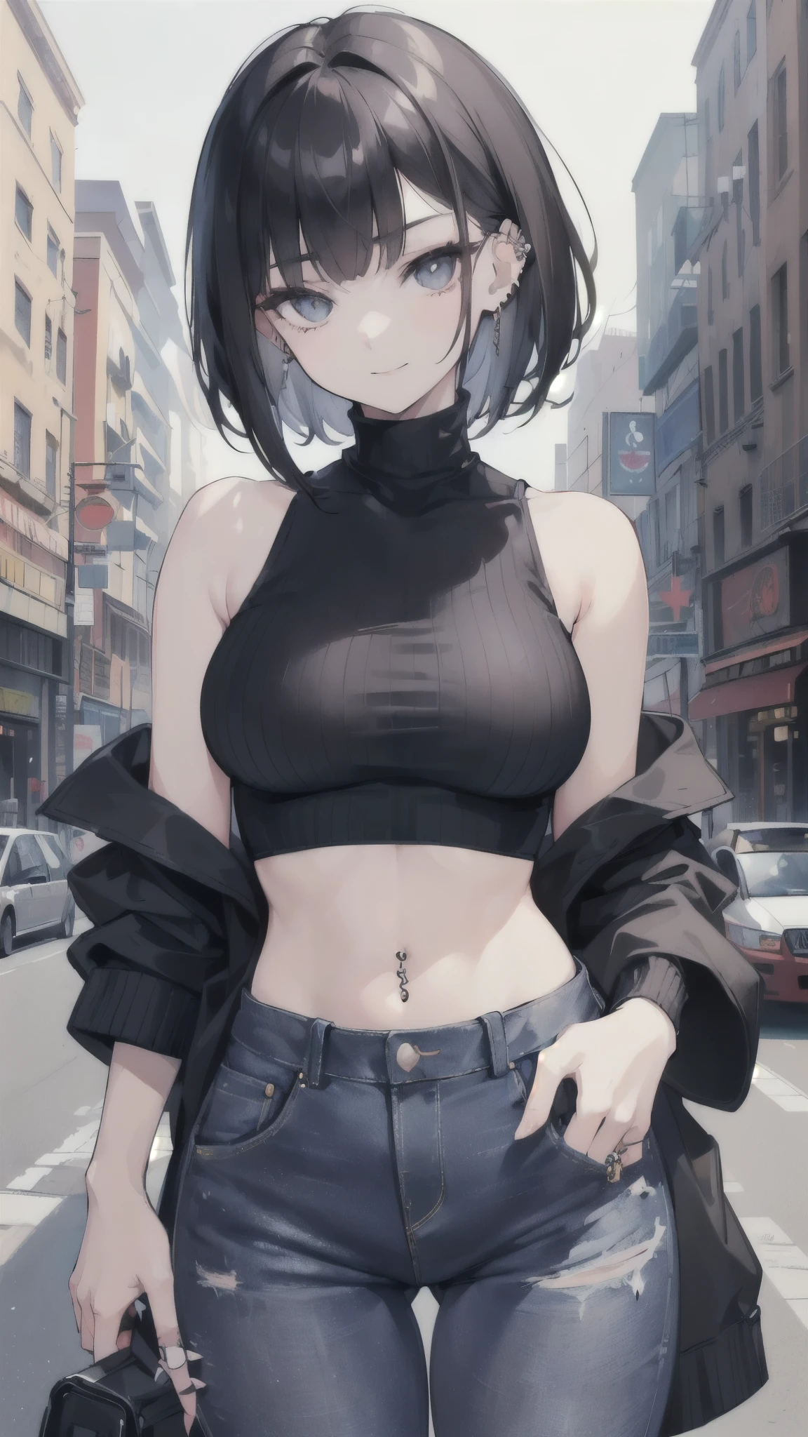 (8k, best quality, tmasterpiece:1.2),\(eye detailed\),\(Facial features\),(\(Clothes detail detailull bodyesbian,(Facial focus) ,Very detailed CG unity 8K wallpaper,hugefilesize,ultra - detailed,A high resolution,absurderes,beautidful eyes,Ray traching,dramatic shadow,finely detailled,Dramatic angles,Hyper-detailing,(1 girl:1.3),(Solo),Yes,30 years old,Gray-black hair,short hair,(messy hair:1.3),(female tramp:1.3),(Clothes are not covered:1.4),(Thin figure:1.3),On the street,(refugees:1.2)