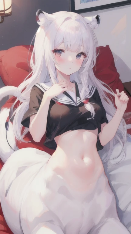 one girl, cute, (childish), (loli), pure girl, silver hair, blue eyes, young, cat's ears, (flat chest), nsfw, (blush), (steam), (wet), (sweat), (missionary position), (sailor uniform), (on bed), (open legs), your girlfriend, girl loves boy, skirt, happy, (sex with boy:1.2), (orgasm:1.3), (boy:1.5), (vaginal penis), (boy's penis), (intercourse with boy:1.2)