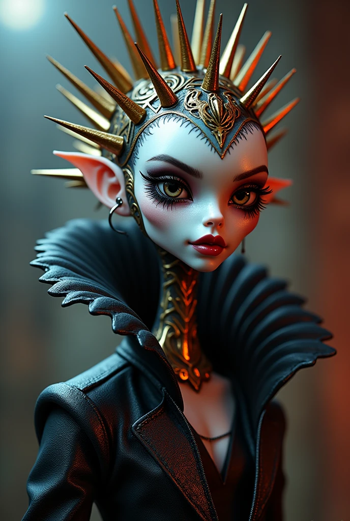 Full length view. In the style of Frank Frazetta. fantasy style glowing translucent ghost glass, cyberpunk gaisha with baroque floral pattern in orange-red-black-gold color, big eyes, soft body, emitting diodes, shadow play, top view, light, fog, moody, shiny hair, bright, red, purple, blue, cinematic, film light, ultra detailed, hyper realistic, masterpiece, atmospheric, high resolution, vibrant, high contrast, dark corner, 16k, hdr, 500px, alien mockup background, watercolor, artstation trends, sharp focus , studio photo, complex details, high detail. In the style of Frank Frazetta.