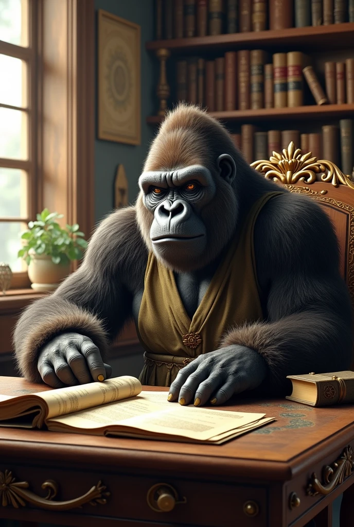 Inktober a series of artistic portraits that capture the distinctive essence of the gorilla, mandrill, and chimpanzee, each in its natural habitat within a dense forest