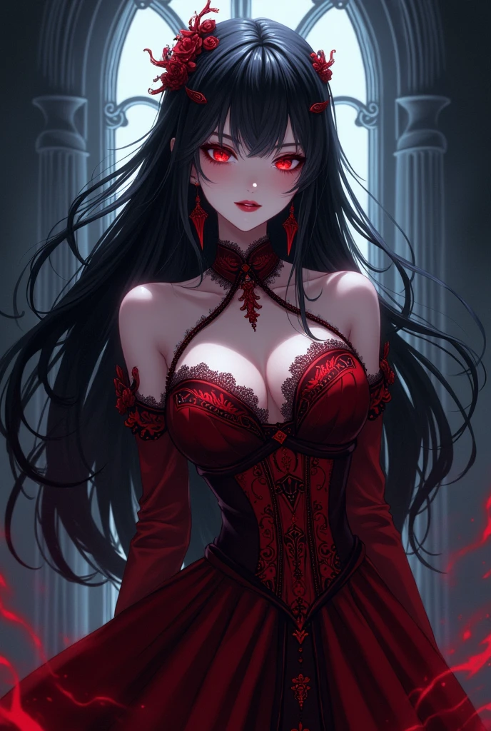 Vampire girl Shalltear Bloodfallen: Overlord anime, best quality, masterpiece, (realistic:1.2), Front, detailed face, (((masterpiece))), (((best quality))),(((extremely detailed))), illustration, mysterious,