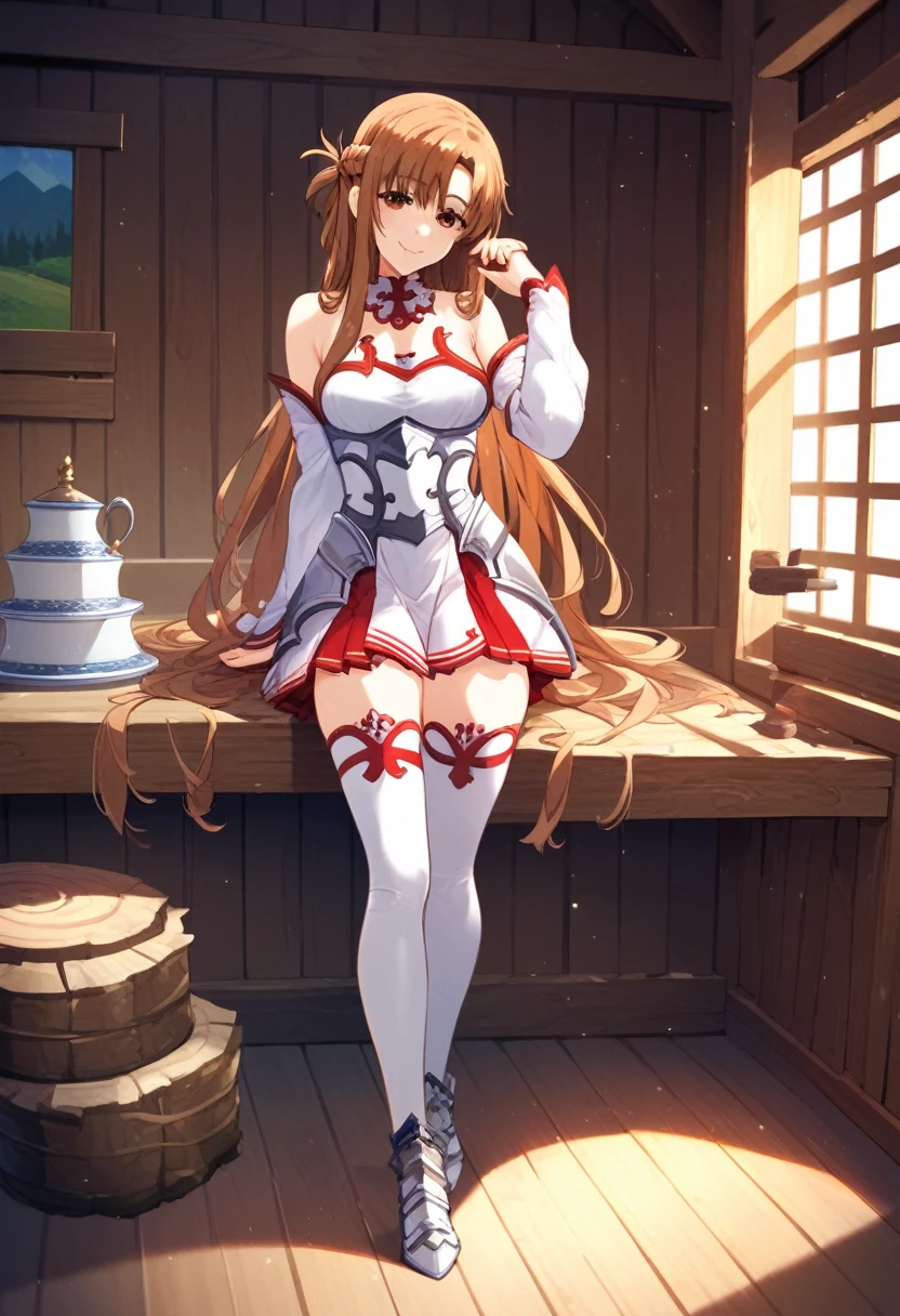 ,Excellent anatomy, masterpiece, highest quality,Realistic, hyperRealistic, 16K HDR,Sweat,,(blush),naked、Erect nipples、Pussy、slender、smile、Place your hands behind your head、Show your side、Stand on your knees、Public toilets