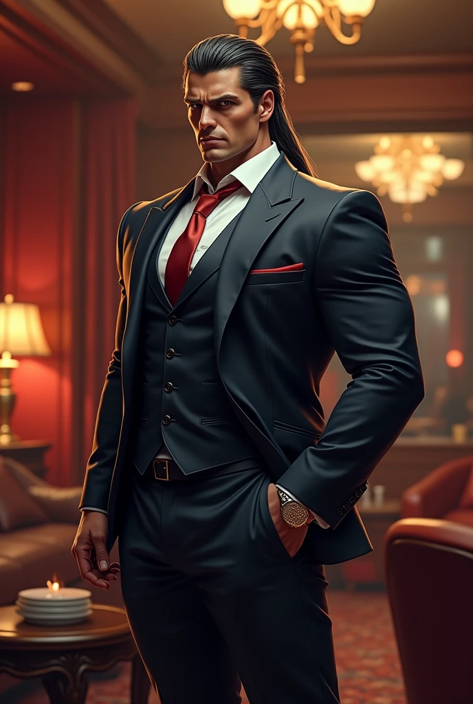 an italian man, shot on Canon 5D Mark II, portrait of a gangster in city street full on neon signboards, zh_shot_by_elsa_bleda, ((red business suit)), (black necktie), angry, BREAK ((red neon lights)), large penis, smoke from mouth, cinematic, pants, add red lightsource to front, (mouth open:0.5), realistic, cinematic, best quality, detailed background, depth of field, intricate details, dynamic pose, dynamic angle, (large-muscles), (large pectorals), (puffy nipples)
