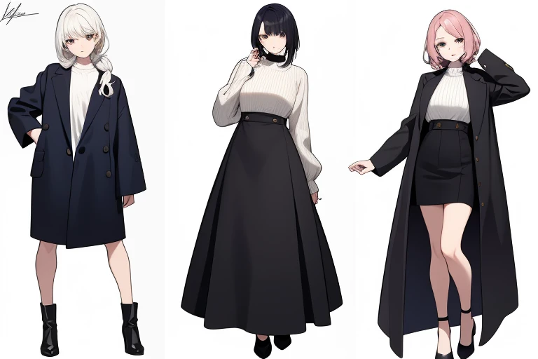 sketch (Character design sheet, same characters, whole body, Three-View, front, ~ ~ ~ ~ side, return),(Very bright:1.1), White Background, [1 Girl:7], (Tilt your head:1.2), ([sketch|watercolor \(Moderate\)]:1.15),Chaotic Abstractionな背景, Vector Trace, グラデーションブレンディング and whole body, Artistic elements add depth to the work. The overall atmosphere is creepy and nightmarish...., With a unique artistic touch. This movie is、The dark and crazy world of horror movies depicted in HD., Evoke visual stimuli and aesthetic sense, that will terrify and excite the audience....,watercolor画, （Lightless, Eyes without highlights, evil eye, An ugly person with white eyes, that&#39;Red eyeliner）,whole body絵, Wearing a maid outfit （Gradient braided hair, (Light purple hair), (Ink blotches:1.1), (pale:1.2),(Light purple:1.2),(Light green:1.2)　Adult features,expensive, Wearing black tights,Green Eyes, The skin is hidden　and maid, The background is a dark and desolate landscape, Horror movie atmosphere. Her figure is very beautiful, Emphasizing the dark and crazy elements. Skillfully expressing the effects of light and shadow, detailed, The face and expression of the black costume are also carefully drawn....,sketch (Character design sheet, same characters, whole body, Three-View, front, ~ ~ ~ ~ side, return) 1 female, Nervous,Cowboy Shot,,(Very bright:1.1), White Background, [1 Girl:7], (Tilt your head:1.2), ([sketch|watercolor \(Moderate\)]:1.15),Chaotic Abstraction