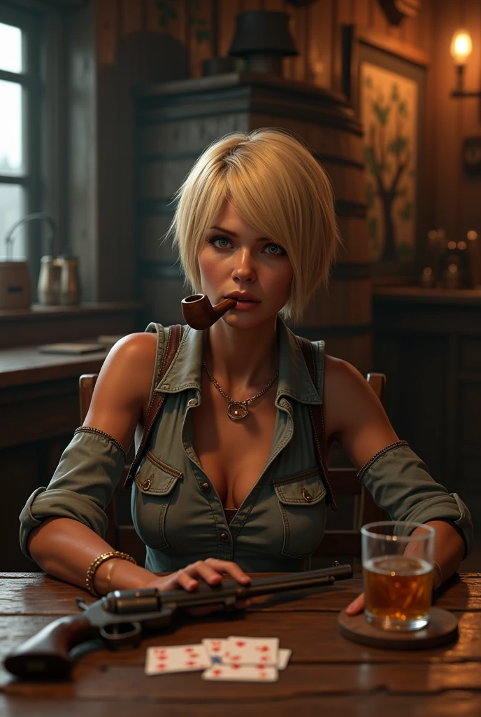 beautiful woman with short pink hair, blue eyes, hourglass figure, (best quality,4k,8k,highres,masterpiece:1.2),ultra-detailed,(realistic,photorealistic,photo-realistic:1.37),detailed facial features,extremely detailed eyes and face,longeyelashes,holding bbq tongs,patriotic decorations,4th of july celebration,outdoor scene,vibrant colors,warm lighting,dynamic composition