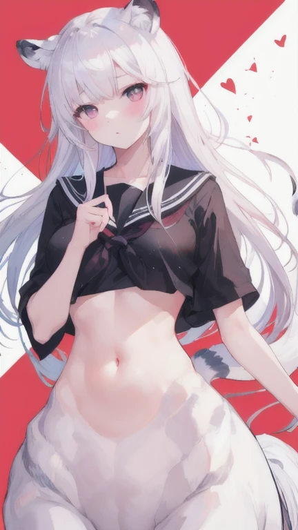 1girll，In the daytime，Light，divino，Gorgeous sailor suit，Poor milk，Beth，revealing black lace panties，Fine details，Color gas，Background inside the White House，Long white hair，red color eyes，Chest exposed，dual horsetail，Bent over and pouting his ass，Spread your legs，