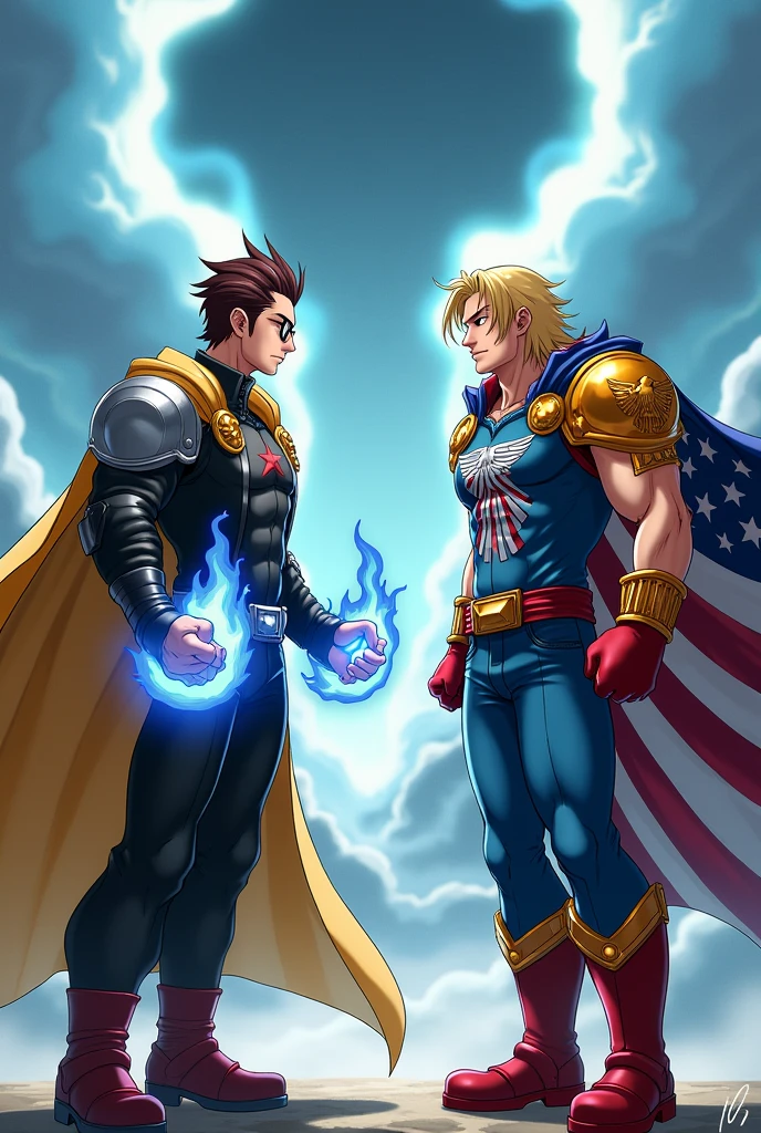 fogo, Flame sparks, Escanor, Armadura de Ouro, escudo azul