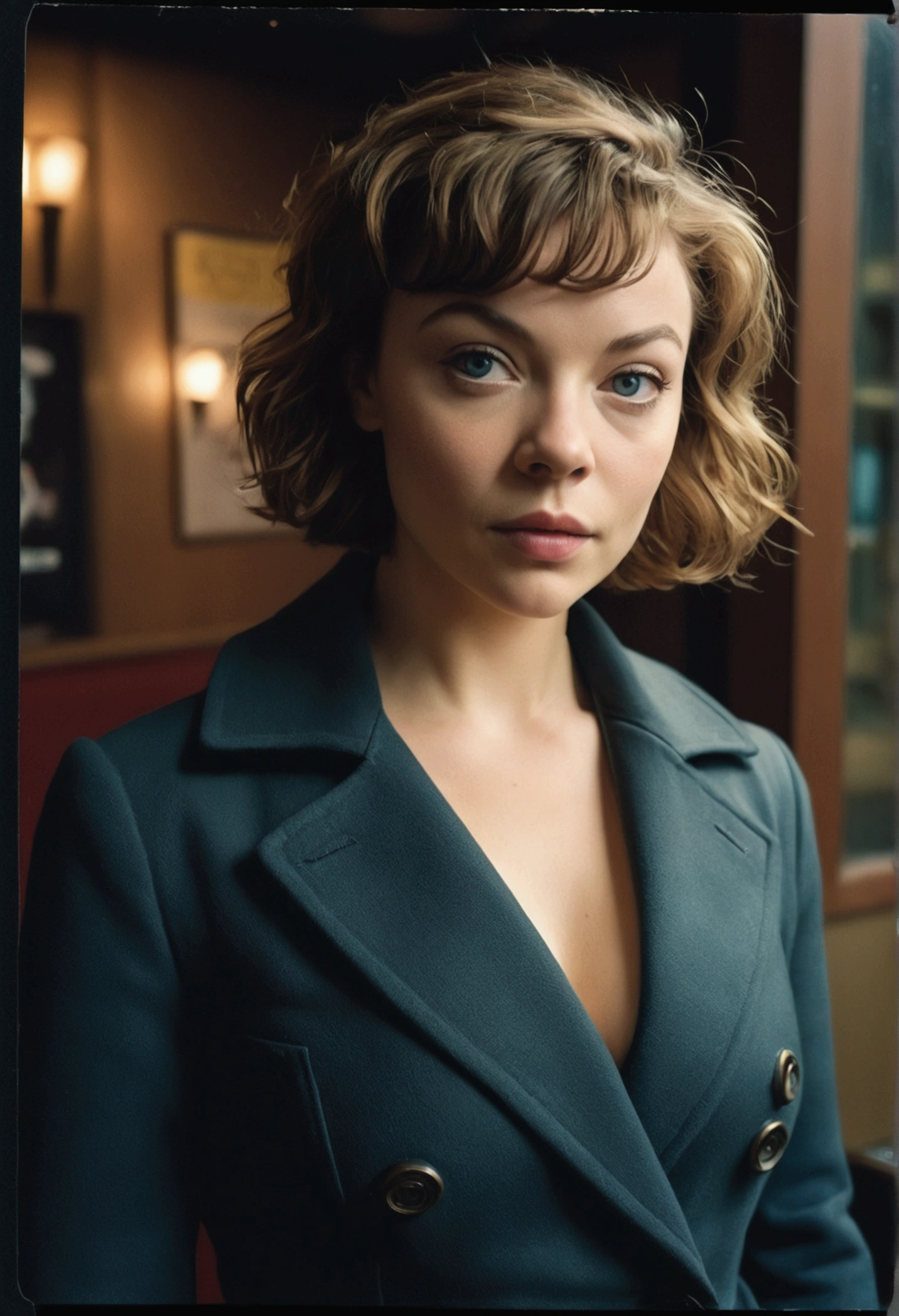 analog film photo solo, tstyle, realistic, ((vintage photo)), ((woman)), (((Sleek Updo))), (((Passionate, A heated look, a flushed face, and a quickened breath.):1.2)), ((Smock Dress)), ((Drag racing strips)), ((dynamic pose)), , , high detailed, (cinematic shot:1.3), PA7_Human-Likeness, PA7_Photo, 8k, clear facial features, pastel themed colorgrade, in style of wes anderson, <lora:PAseer-SD15-LCM Quick:1> <lora:picxer_real:.5> <lora:ReaLora:.2> skin <lora:TStyle_-_Photography_Style:.2>  <lora:[US]_-_Lesley_Ann_Warren:1> danalambert, lesleyannwarren . faded film, desaturated, 35mm photo, grainy, vignette, vintage, Kodachrome, Lomography, stained, highly detailed, found footage