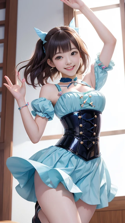 Pubic hair grows、Smile full of happiness、((Looks happy:1.3))、Pink Panties、、Panting face、Lacking、Sweating、Expression in a state of excitement、short-hair、eye glass、((Transparent panties:1.3))、((pulling panties down:1.3))、(molesting:1.8)、A Japanese Lady、grabbing on breasts、swimming pools、grab the ass、((of the highest quality, 8K, masutepiece: 1.3, Raw photo)), Sharp Focus: 1.2, (1 AESPA Girl :1.1), Solo, (Realistic, Photorealistic: 1.37), (Face Focus: 1.1), Cute face, hyperdetailed face, brunette short messy hair, Small breasts, flat chest, Thigh, , (Light blue and black theme:1.3), ((Gothic lolita, Black Wedding Dresses):1.2), ((Black corset, Light Blue Mini Breast Cup):1.4), (shortsleeves:1.3), ((White collar, Taibo):1.3), ((frills skirt, Multi-layer skirt):1.4), ((Stockings, Garter Belt):1.3), (Long gloves:1.2), (Lily decoration on the head:1.3), Wet bathroom, taking shower, Wet body, Sitting, Looking away, Transparent panties