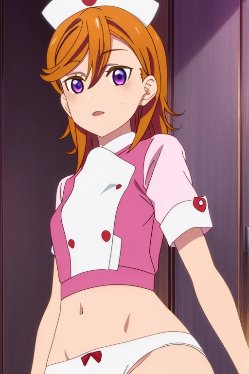 Scary, Yayoi Kose, short hair, Blonde, (Good eyes:1.3), hair band, white hair band, Embarrassing,blush,
,(Wearing white nurse clothes:1.2),(RAW Photos, Highest quality), (Realistic, photo-Realistic:1.4), masterpiece, Very delicate and beautiful, Very detailed, 2k wallpaper, wonderful, finely, Very detailed CG unity 8k wallpaper, Very detailedな, High resolution, Soft Light, Beautiful details, Very detailed eyes and face, Beautiful and sophisticated nose, finely beautiful eyes, nurse, Perfect Anatomy, Upstyle, nurse uniform, ((nurse cap)), Long skirt, nurse, White costume, thin, hospital, clear, White Uniform, hospital room, Neck auscultation,
