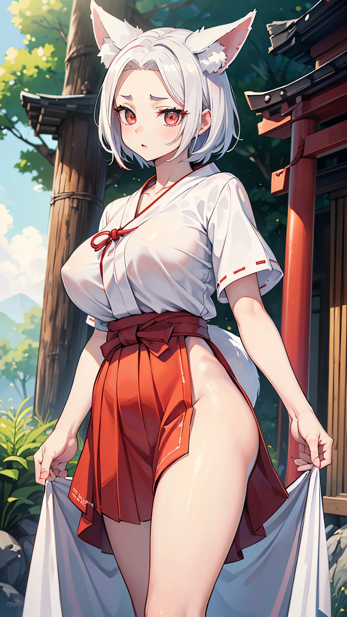 (nsfw:1.5),{{{masterpiece}}}, {{{best quality}}}, {{ultra-detailed}}, {illustration}, {{an extremely delicate and beautiful}},(Edo townscape),1girl,smile, cute girl, solo, japanese clothes,short hair, (white hair:1.5),weapon,( sword:1.2), brown eyes, looking at viewer, kimono,(Clothes come off:1.5), brown hair, lips, hand on hip,( sheath:1.2),( katana:1.3), full body, closed mouth, sheathed, hand up,(upskart:1.5),(no panties:1.2),(Kneeling:1.3)