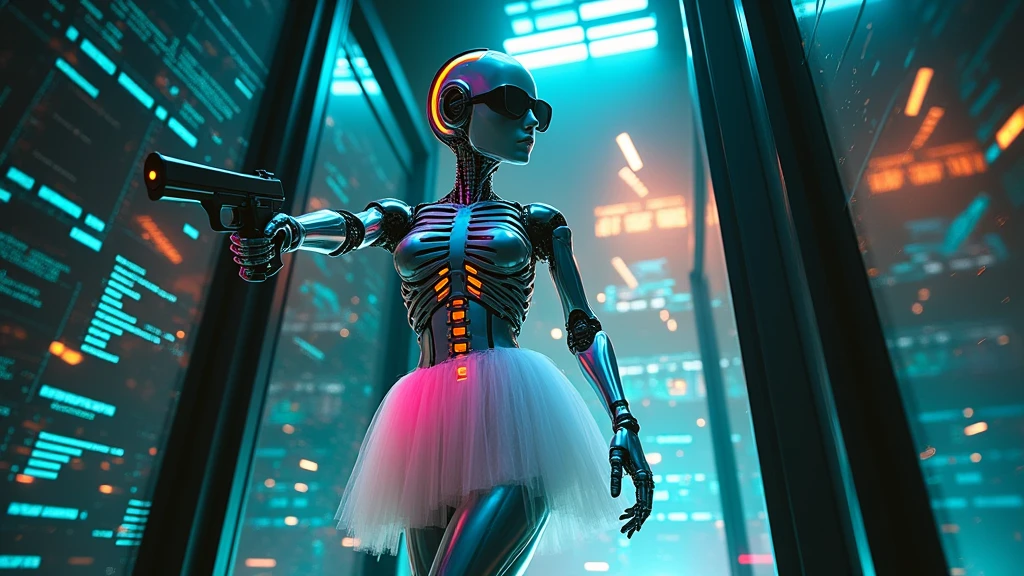 a photorealistic robot with a TV screen for a head, wearing an elegant dress, detailed face and body, beautiful detailed eyes, beautiful detailed lips, extremely detailed face, highly detailed, cinematic lighting, vibrant colors, 8k, masterpiece, intricate details