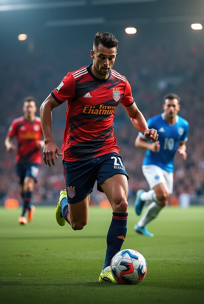 Homem Soccer Player in Liverpool, Scoring a goal