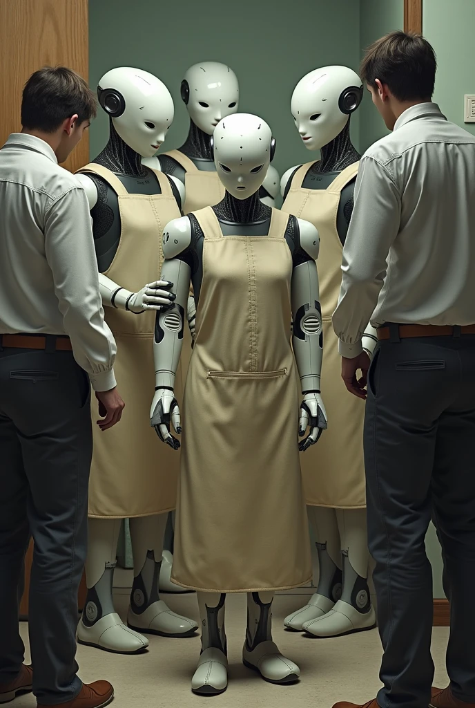 creepy horror basement in a closed mall without any people, 3 humanoid mannequins without features running and smiling at viewer, there is no sun light, part of the mall look old and not well lit <lora:liminalspaces768:1>