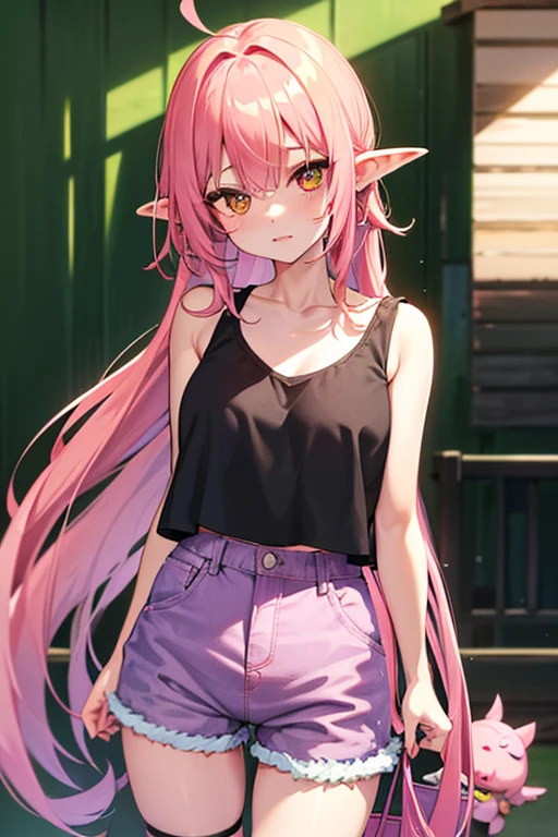 sfw, (cowboy shot), (ultra-high resolution, depth of field:1.3), 1woman, elegant, ((tan skin)), ((light red hair)), long hair, (single braid), choker, (hazel eyes:1.1), white pupils, (bat wings on the head), pointy ears, medium breasts, (intricate white sundress), belt, confident smile, living room scenery, night