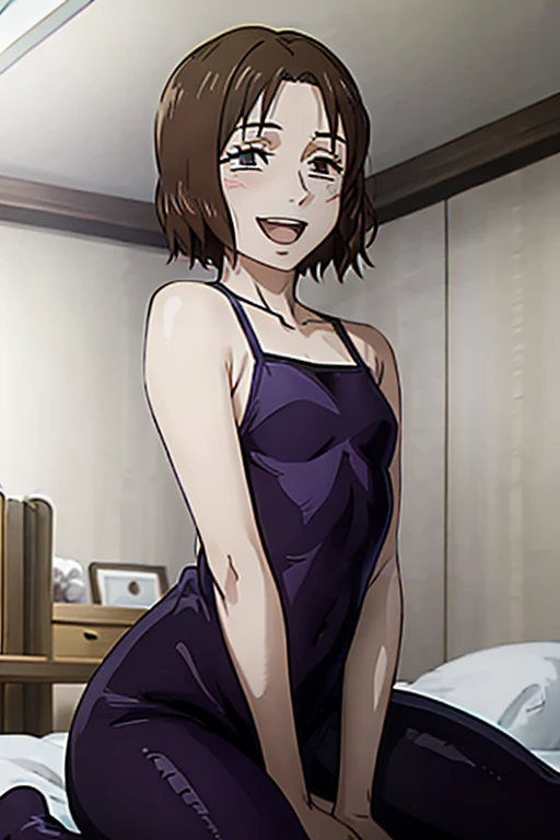 ((Best Quality)), ((masterpiece)), (be familiar with), Perfect Face, indoor, bedroom, Watching the audience,
One woman, Ieiri Glass,
Open Mouth, Ecstatic expression, blush, smile,
Small breasts, Flat Chest, , , child, Girl,
Short Hair, Short Hair,
Leg spread,