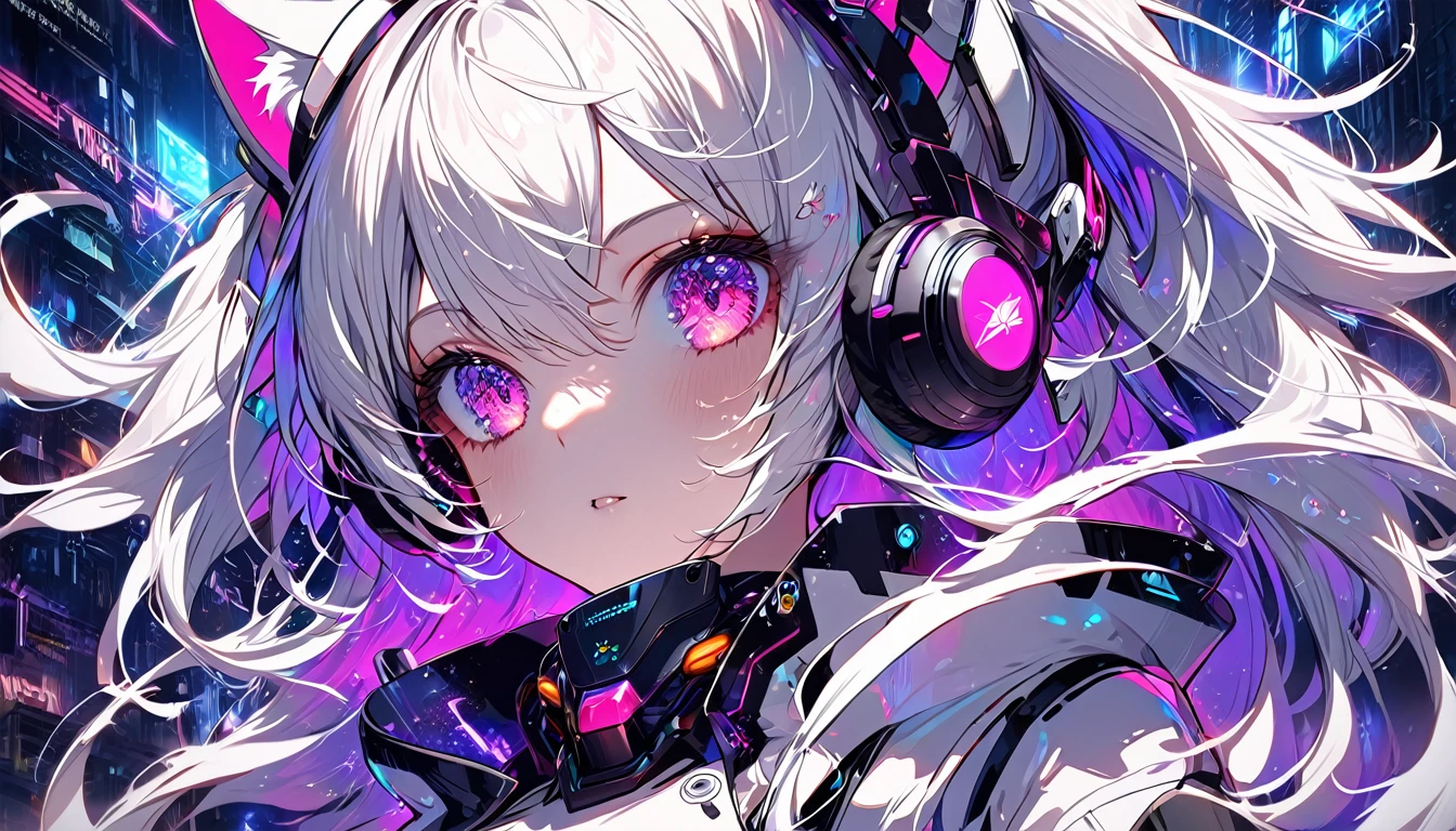 Anime girl in futuristic outfit with cat ears and headphones, Cute Cyborg Girl, Digital Cyberpunk Anime Art, Cyberpunk Anime Girl mech, female Cyberpunk Anime Girl, Cyberpunk Anime Girl, Beautiful girl cyborg, Perfect Android Girl, Anime Cyberpunk Art, Portrait Anime Astronaut Girl, Dreamy Cyberpunk Girl, Digital Cyberpunk - Anime Art, Mecha Cyber Armor Girl, Cyberpunk beautiful girl