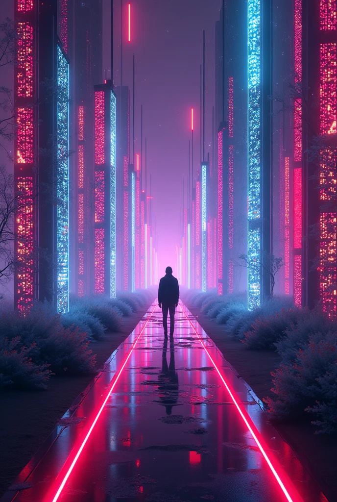 Wallpaper cyber lights - SeaArt AI