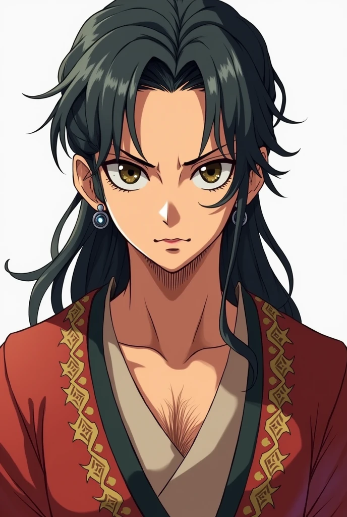 Je veux un personne du mode style One pièce où dbz
Plus jeune et moins de barbe.
Et sans turban je veux qu’il ai les cheuveux eux long et attache. Couleur noir les cheuveux
Je veux qui ai un air marocain san s boucle d’oreille, il faut qu’il soit en djelabba