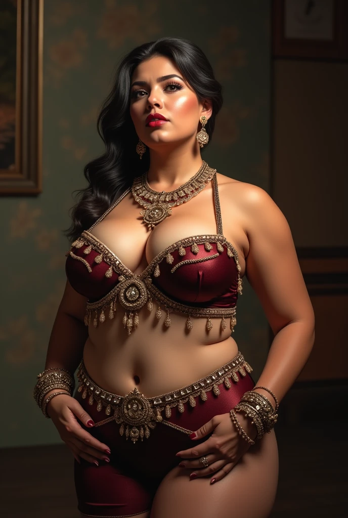 sexy senorita mexican western RPG character sunnyleone painting brunette hair upsweep updo corset (straps buckles:1.2) dress outdoors desert ruins (masterpiece:1.4) (best quality:1.4) (8k) (HDR) (wallpaper) (cinematic lighting) (sharp focus) (intricate) Style-Sylvamagic <lora:SunnyLeone:0.9>