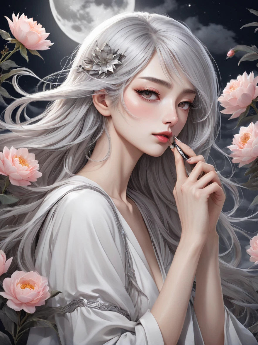 masterpiece, high quality,nsfw
Miho Hirano, 1girl, solo, nude, white background, grey hair, flower, long hair, upper body, smoke
<lora:Miho Hirano:0.8>
