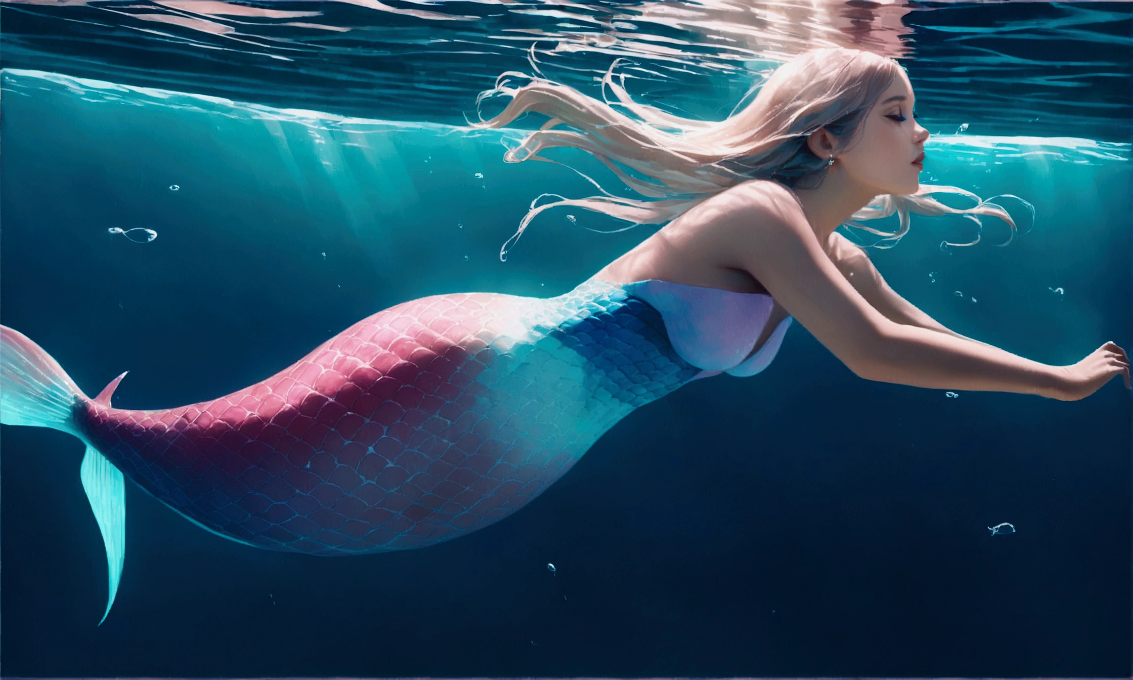 Mermaid sucking a
