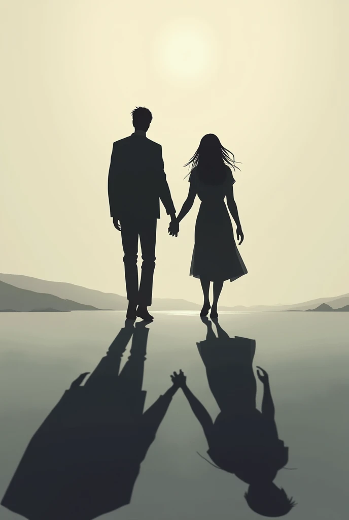 A couple of lovers, (a man and a woman) in love and holding hands walking on the surface of the moon, while contemplating the vast outer space with many stars and comets and with Mars and Jupiter in the background.