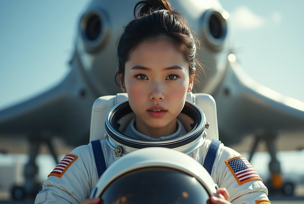 young female in sexy astronaut suit j0rd7nj0n3s  in space, beautiful face, realistic photo, (portrait), [smoke], [haze], natural lighting, shallow depth of field, photographed on a Canon EOS-1D X Mark III, 50mm lens, F/2.8, (intricately detailed, hyperdetailed), ((RAW color)), sharp focus, HDR, 4k resolution, Cinematic film