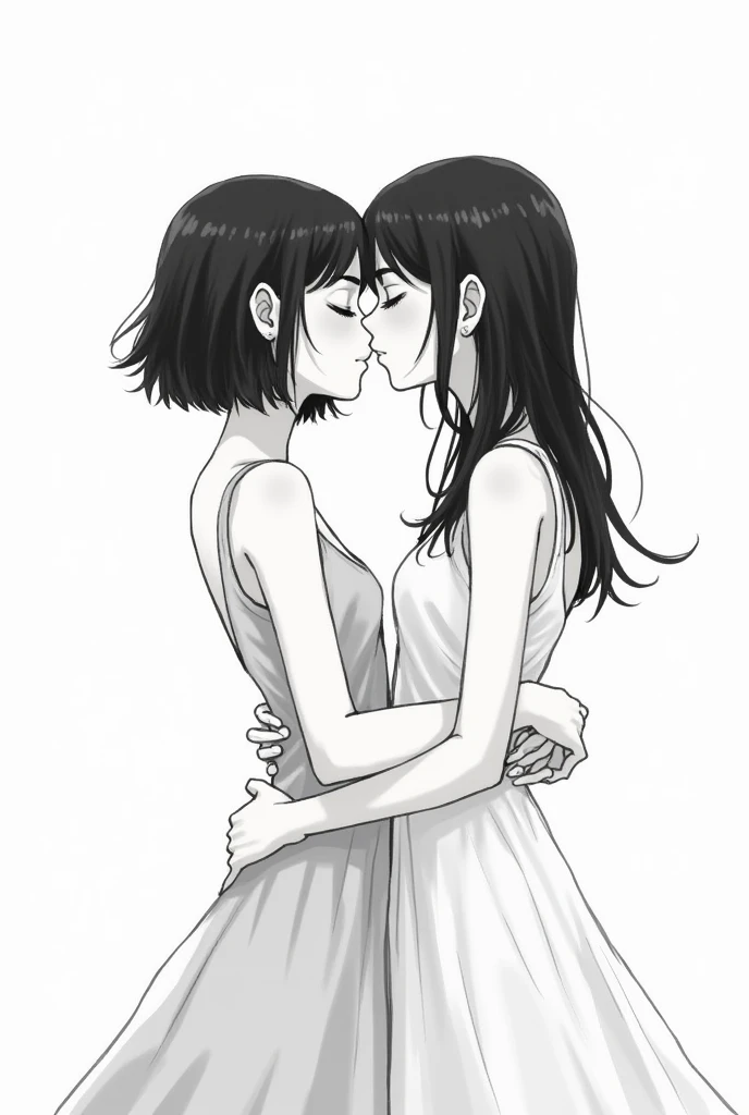 White and black, wedding, lesbian