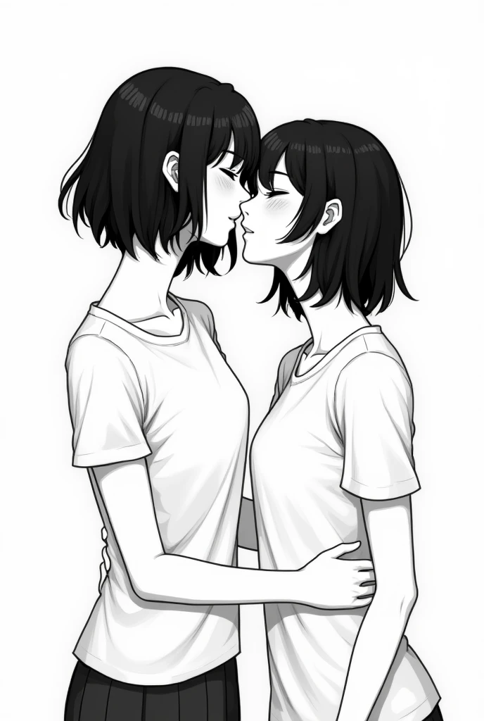 two brunette girls sucking a juicy penis