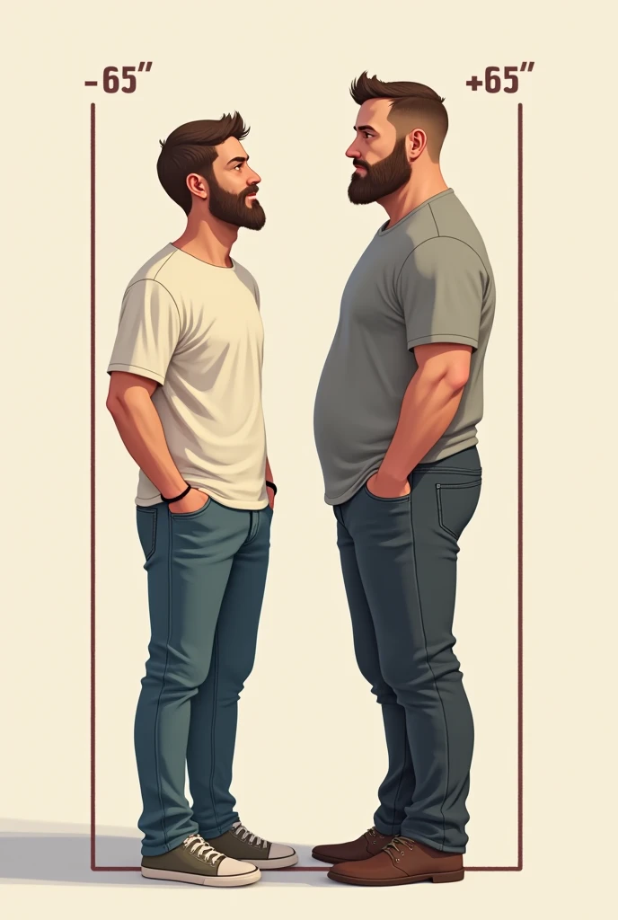 I want a before and after of a defined belly and a fat one