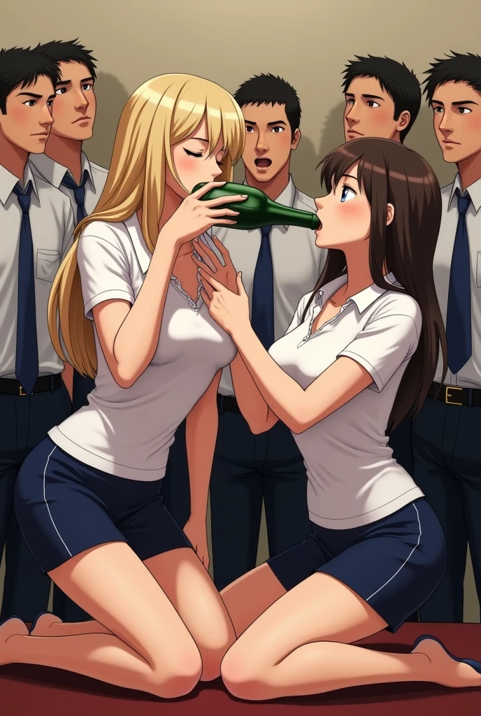 masterpiece, best quality, ultra high res, ultra-detailed, outside in a park, pouring rain, (gigantic tits: 1.6), (dense pubic hair: 1.4), (without underwear: 1.4), (a group photo of 5 schoolgirls having group forced sex with multiple men while getting penetrated in the ass and cummed inside and kissing between them with their tongues: 1.6), wet, cum, squirting, orgasm, saliva, lewd slutty face, ahegao