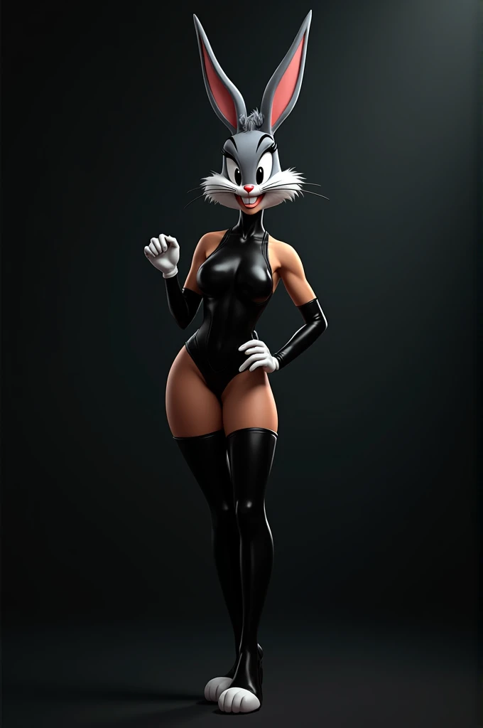 masterpiece, best quality, very aesthetic, absurdres, full body shot, 1woman, beautiful busty milf, Bunny girl costume, detailed highest part of bunny ears, night club, focus on bunny's ears