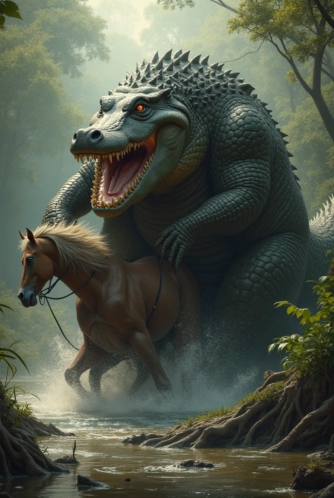 a large alligator is fucking a small dog cub on a riverbed, river, forest, feral, animal penis, tapering penis, (((duo, anal sex, anal penetration, size difference, ridiculous fit, large penetration, big penis, chair position, urine, stomach bulge, deep penetration, hyper stomach bulge, hyper penetration, prolapsed anus, threading, in mouth, oral)))