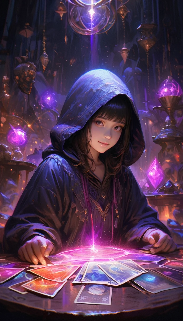 woman, masterpiece, best quality, realistic, happily floating in space, sparkly, glowing, masterpiece, best quality, young sorceress mixing potions, cute, chibi, hood up, moody lighting, fun, happy, silly, glow, glowing, mystical, magical, rim lighting