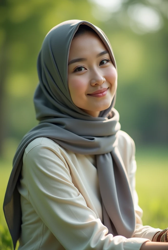 Raw, best quality, high resolution, masterpiece: 1.3), Beautiful Malay woman:0.8),cleveage, Raw, best quality, high resolution, masterpiece: 1.3, Beautiful Malay hijab girl, masterpiece, Gentle smile,Beautiful Malay woman wearing light colored headscarf, Bright sunshine, ankle length dress, shawl, Long-sleeved shirt, Bright clothes, White skin, high resolution,4K,HDR,1 Girl, photoPractical, Practical,Sweat glands skin, Thin face, Large Breasts, Perfect makeup, big eyes, Glossy lips, Gentle smile, Gentle , cleveage, portrait, Movie, Practical, photo,Cleavage，Sexy，Positive orientation