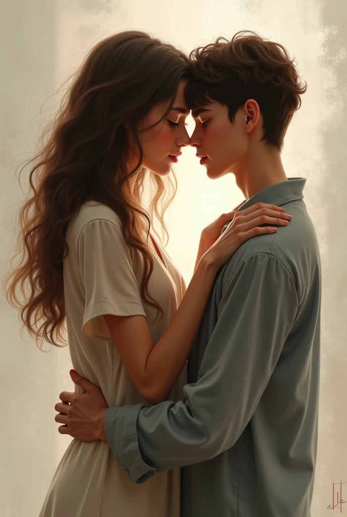 Desenho de um homem negro lindo e uma mulher, Black brunette girl with medium straight hair and wears glasses, detalhamento manual, detalhamento do dedo, detalhamento facial, sentado na cama, Charlie Bowater e Artgeem, He holds her in his arms, Enquanto ela dorme, inspirado em Magali Villeneuve, Edmund Blair e Charlie Bauer, capa de romance, cover illustration, Farnrun, arte publicada, Commission for High Res, fanart detalhado, Melodrama Fantasia, inacabado
