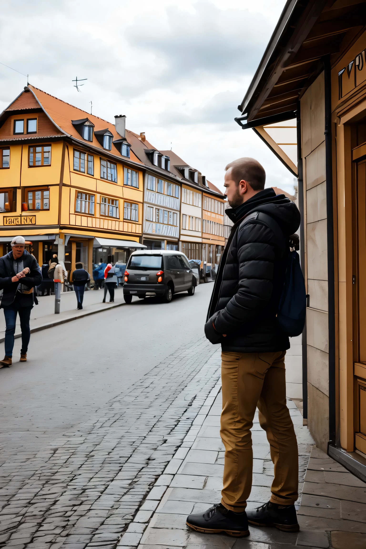 A man，Traveling in Germany