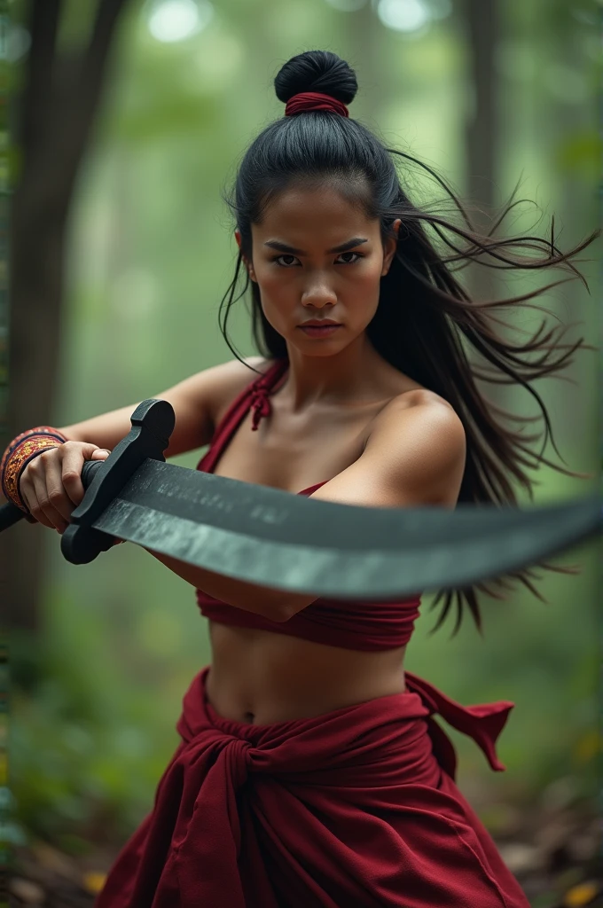 Samurai Swordsman woman In underwear Full body sexy underwear Full body sexy