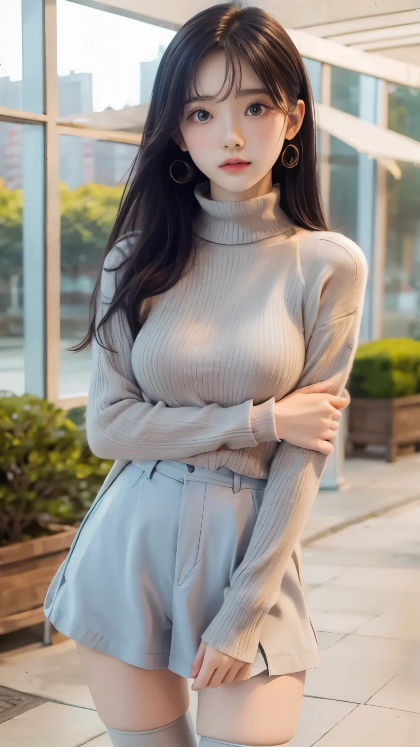 ((sfw: 1.4)), ((detailed face, professional photography)), ((sfw, (zettai ryouiki:1.4), 1 Girl)), Ultra High Resolution, (Realistic: 1.4), RAW Photo, Best Quality, (Photorealistic Stick), Focus, Soft Light, (()), ((Japanese)), (( (young face))), (surface), (depth of field), masterpiece, (realistic), woman, bangs, ((1 girl))