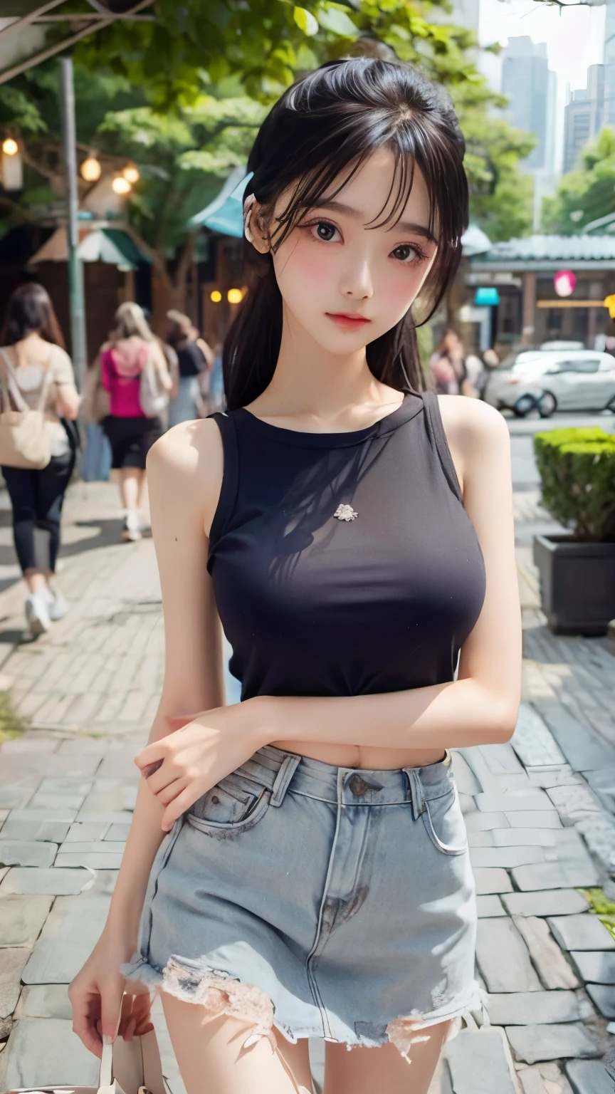 ((sfw: 1.4)),((detailed face, professional photography)), ((sfw, lace queen, grid girl, skirt, sleeveless, 1 Girl)), Ultra High Resolution, (Realistic: 1.4), RAW Photo, Best Quality, (Photorealistic Stick), Focus, Soft Light,  (( (young face))), (surface), (depth of field), masterpiece, (realistic), woman, bangs, ((1 girl))