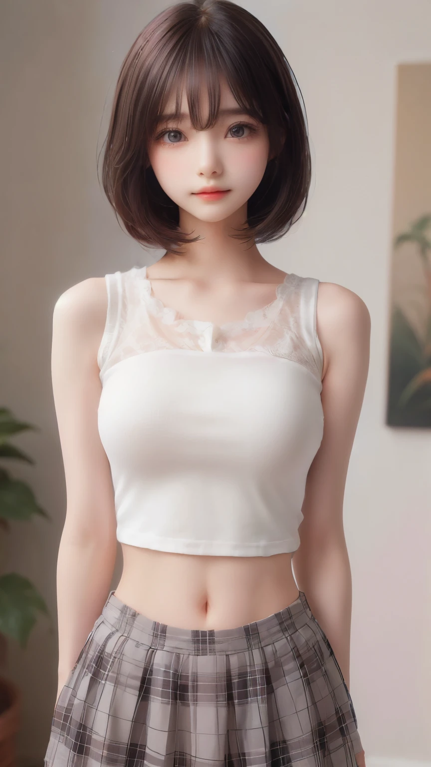 ((sfw: 1.4)),((detailed face, professional photography)), ((sfw, lace queen, grid girl, skirt, sleeveless, 1 Girl)), Ultra High Resolution, (Realistic: 1.4), RAW Photo, Best Quality, (Photorealistic Stick), Focus, Soft Light,  (( (young face))), (surface), (depth of field), masterpiece, (realistic), woman, bangs, ((1 girl))