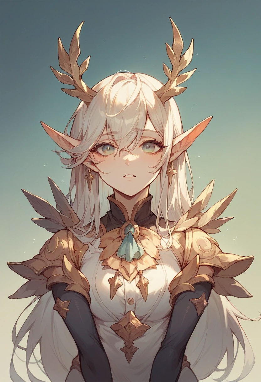 create a female elf character. with blonde hair and antlers wielding a bow. https://lexica.art/prompt/11ef172e-e48b-4262-a25b-a002e811d996