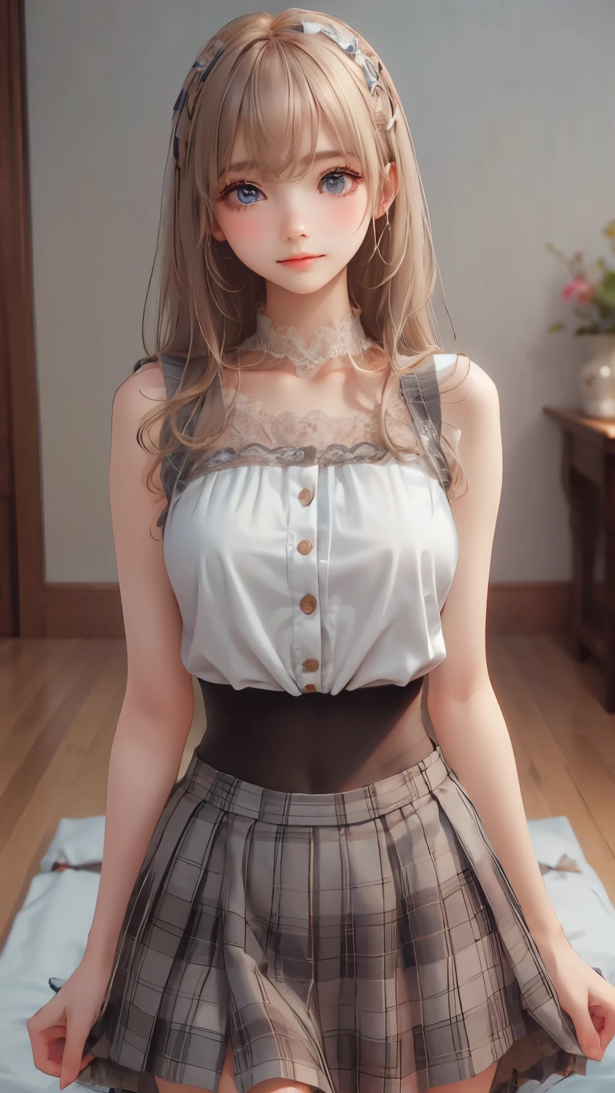 ((sfw: 1.4)),((detailed face, professional photography)), ((sfw, lace queen, grid girl, skirt, sleeveless, 1 Girl)), Ultra High Resolution, (Realistic: 1.4), RAW Photo, Best Quality, (Photorealistic Stick), Focus, Soft Light, (( (young face))), (surface), (depth of field), masterpiece, (realistic), woman, bangs, ((1 girl))