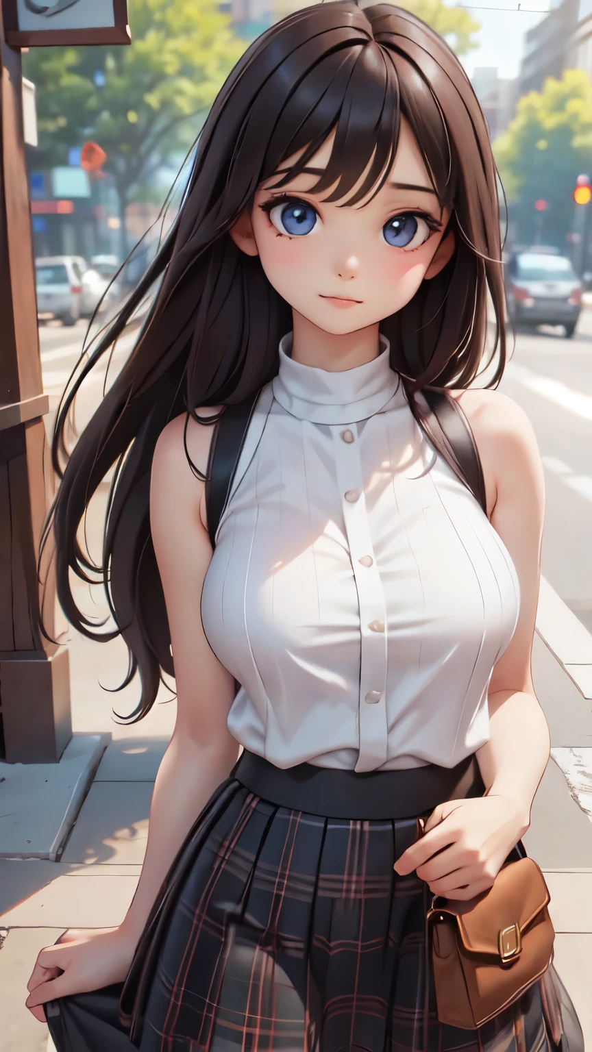 ((sfw: 1.4)),((detailed face, professional photography)), ((sfw, lace queen, grid girl, skirt, sleeveless, 1 Girl)), Ultra High Resolution, (Realistic: 1.4), RAW Photo, Best Quality, (Photorealistic Stick), Focus, Soft Light, (( (young face))), (surface), (depth of field), masterpiece, (realistic), woman, bangs, ((1 girl))