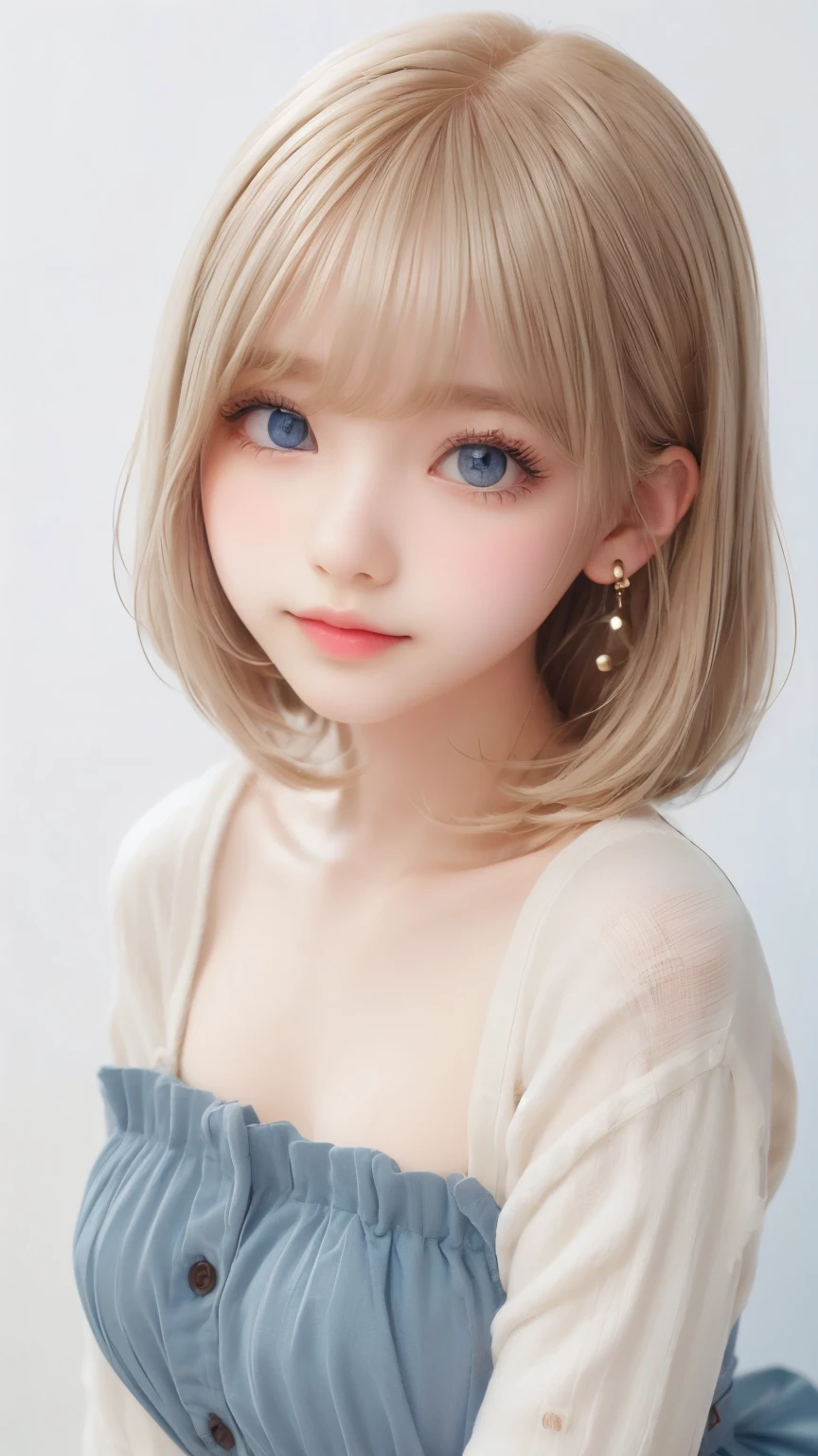 ((sfw: 1.4)), ((detailed face,  professional photography)), ((sfw, extra short hair, sidelocks-hair,  blond hair, Large, clear sky-blue eyes, earrings, 1 Girl)), Ultra High Resolution, (Realistic: 1.4), RAW Photo, Best Quality, (Photorealistic Stick), Focus, Soft Light, (()), (( (young face))), (surface), (depth of field), masterpiece, (realistic), woman, bangs, ((1 girl))
