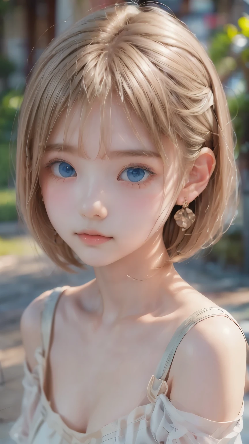 ((sfw: 1.4)), ((sfw, bandeau bikini, beach, bony body, extra short hair, sidelocks-hair, smile, 1 girl)), ultra high resolution, (real: 1.4), RAW photo, highest quality, (photorealistic), focus ,Soft light,(()),((Shiny platinum blonde silk super long straight hair, beautiful shiny bangs, big clear sky blue eyes, very beautiful bright eye highlights)),(((Young face))),(Surface),(Depth of field),Masterpiece,(Photoreal),Woman, Bangs,( (1 girl)