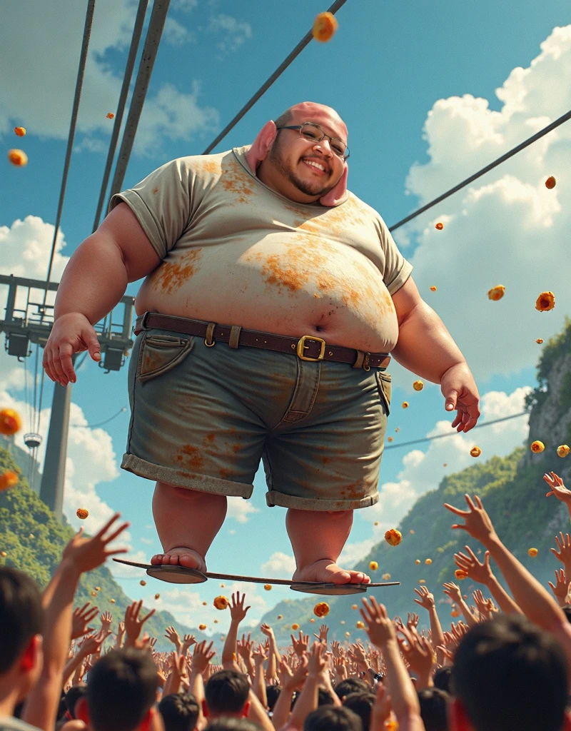 Very fat king walking down the street( Shirtless, , Droo balls) Animation The Emperor's New Clothes