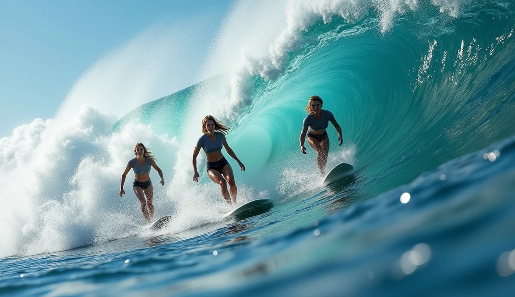(8K, Original photography, Top image quality, masterpiece: 1.2), hyper HD, (Realistic, photorealistic: 1.38), realisticlying, A high resolution, back lighting. Tiny Girls, Girl surfing、glistening ivory skin, back lighting, standing on the waves, surfing, sparkling water, standing on surfboard,