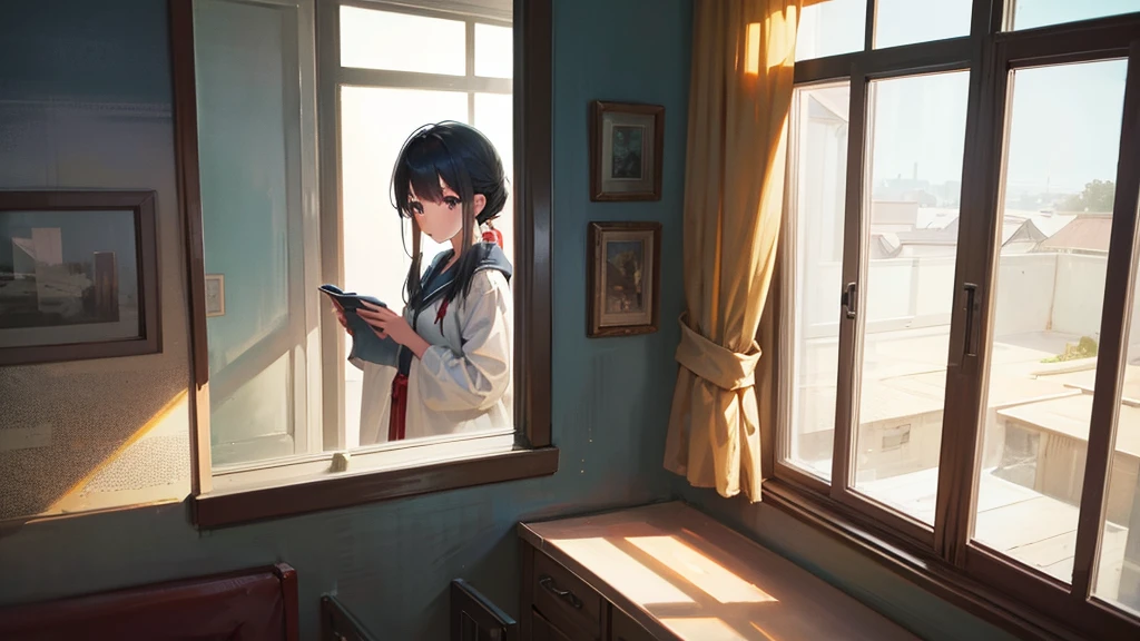 Highest quality, Anime Moe Art Style,Best Anime 8K Konachan Wallpaper,Pixiv Contest Winners,(masterpiece:1.2), (Highest quality:1.2), (1 female), (Hair Tube), (Black Hair), (Bandeau), (Green Eyes), (looking out window), (Sunburn), (short hair) 
break
(Cozy izakaya), (window), (It&#39;s raining outside), (moon), (A peaceful town)
break
(masterpiece, Highest quality, Very detailed:1.2), (Perfect lighting ), (From below), (Color Splash), (From below), (Erotic sensations), (Depth of written boundary) Let&#39;s take a look, Dark Skin, necklace, white Bandeau, belt, salon, Braces, anklet